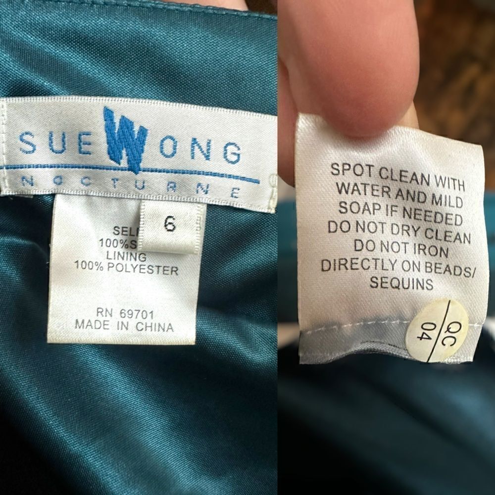 SUE WONG Nocturne Y2K Hand Beaded Midi Slip Dress Silk Woodland Fairy Size 6 - Picture 14 of 17